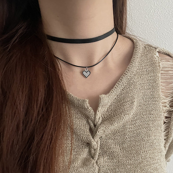 Women's Korean-style Love Double-layer Necklace Special Interest Light Luxury