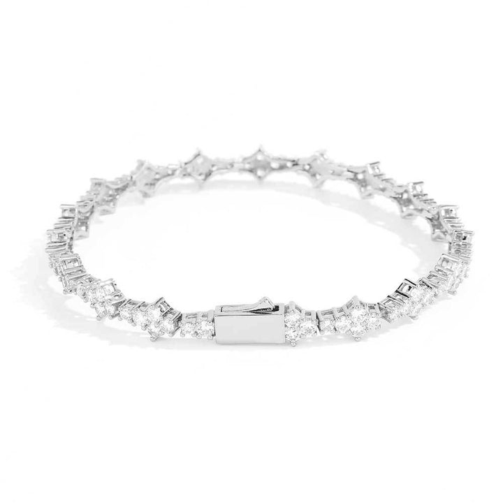 European Hip Hop Spring Fastener Zircon Tennis Bracelet