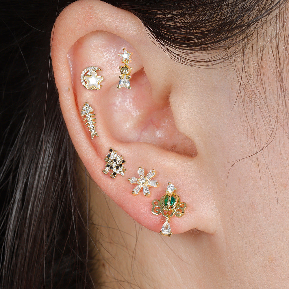 Colorful Sweet Fashion Ear Bone Stud Women