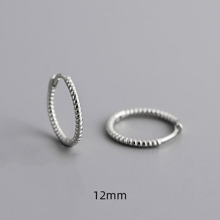 Twist Twisted String Shape Ear Ring Sterling Silver