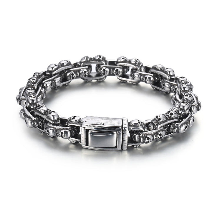 Old Punk Skull Titanium Steel Men's Bracelet