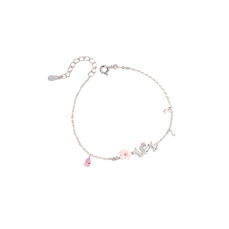 Brățară de flori Femeie 925 Sterling Silver Mori Floare Floare Sweet Girly Dream Bijuterii de mână