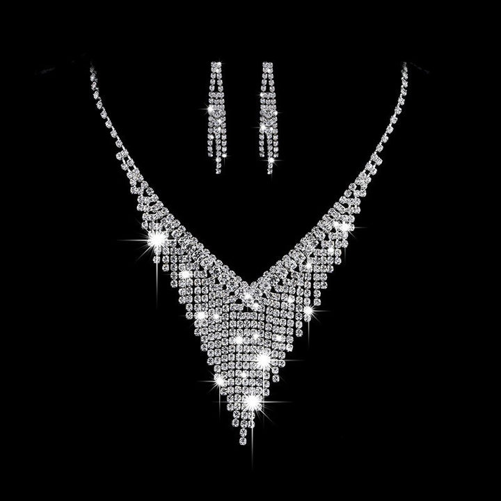 Fashion Bright Full Rhinestone Zircon Colier de cădere de apă din zircon