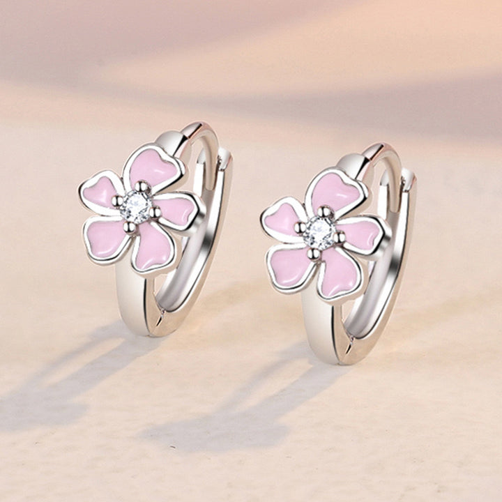 Fashion Epoxy Flower Earrings Cherry Blossom