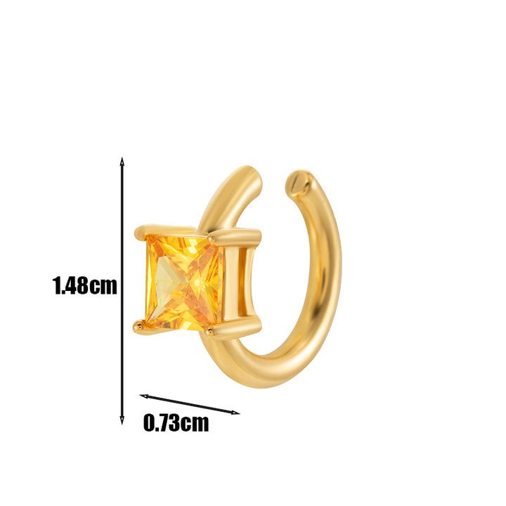 Square Zircon U-shaped Cartilage Ear Clip