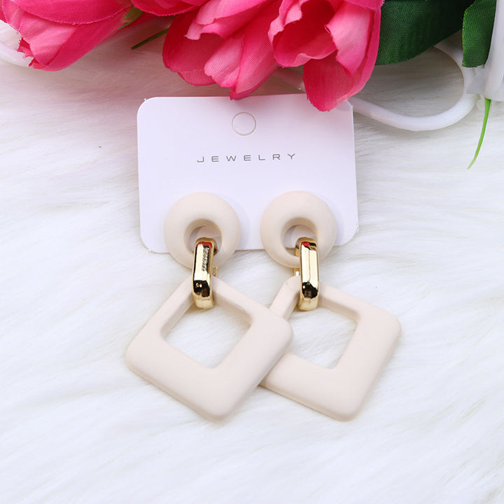 Summer Beach Colorful Fashion Earrings Diamond Hollow Ear Stud Acrylic