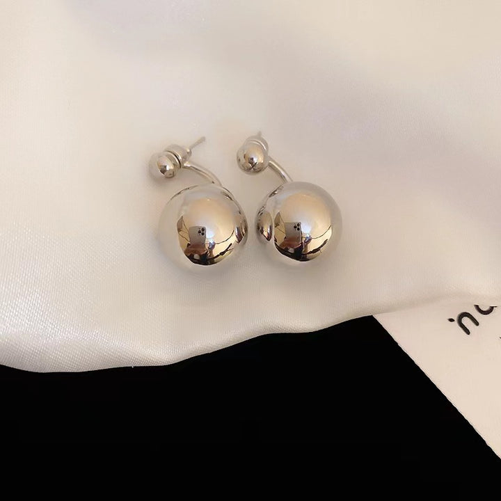 Women's Fashion Round Beads Metallic Personalized Earrings