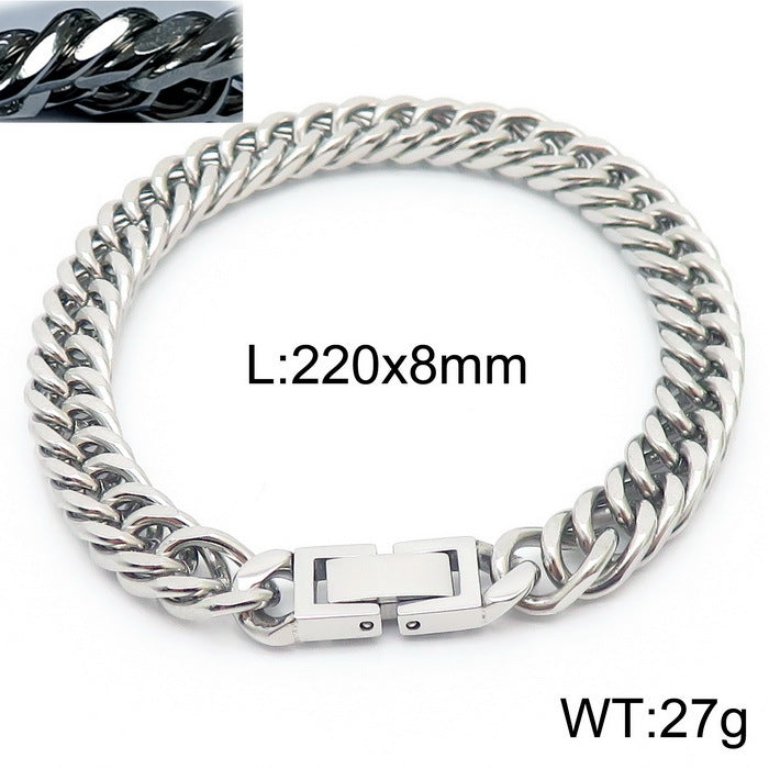 Cuban Link Chain Trimming Chain Jewelry Buckle Titanium Steel Bracelet