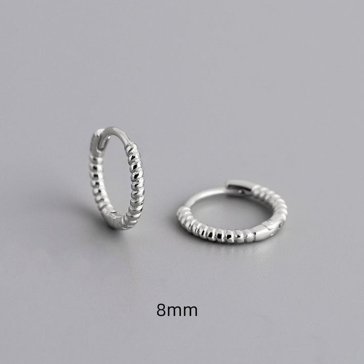 Twist Twisted String Shape Ear Ring Sterling Silver