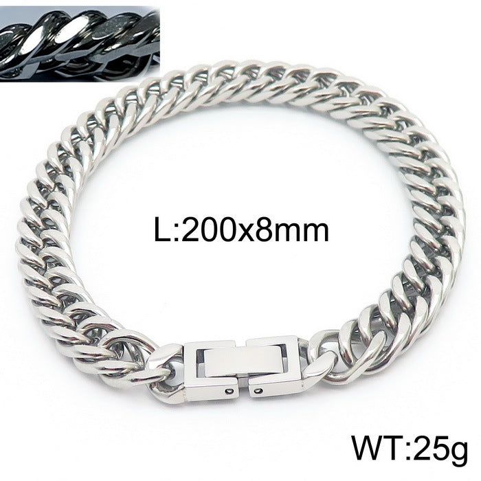 Cuban Link Chain Trimming Chain Jewelry Buckle Titanium Steel Bracelet