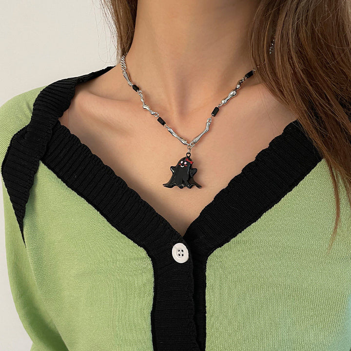 Special-interest Design Black Ghost Necklace For Women Ins Hip Hop