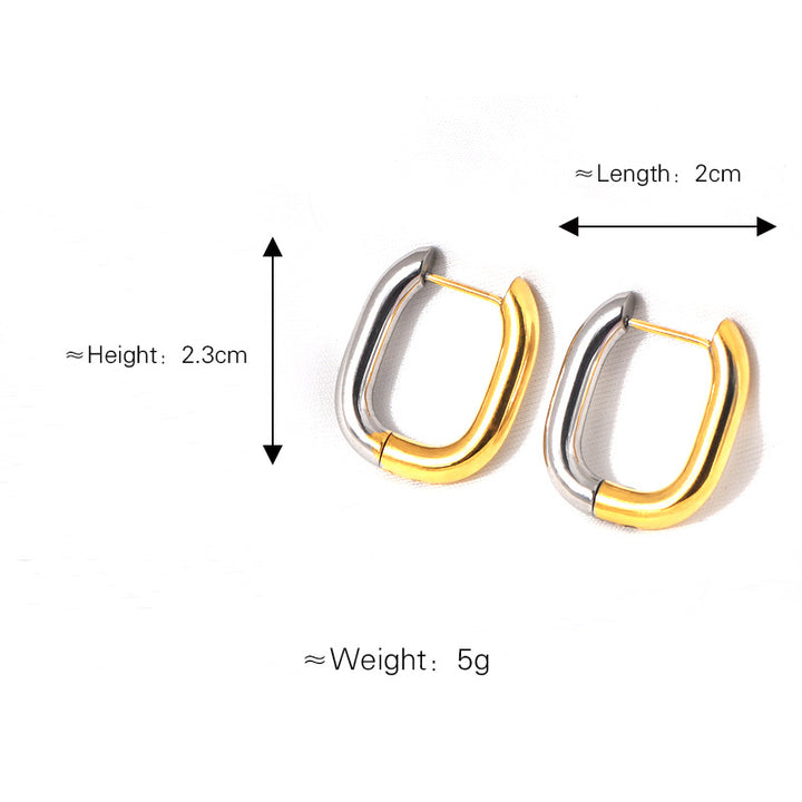 Metallic U-shaped Stainless Steel Earrings