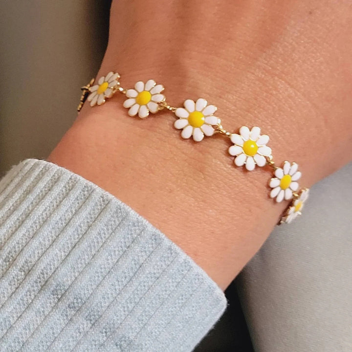 Colorful Oil Necklace Little Flower Bracelet Female Fashion