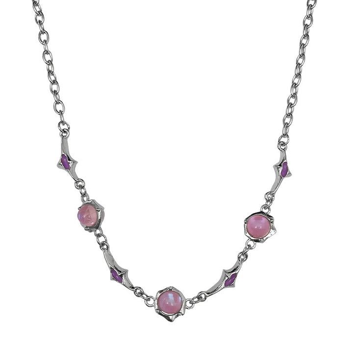 Ball Stitching Purple Irregular Necklace