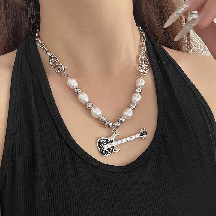 European And American Punk Guitar Pearl Necklace