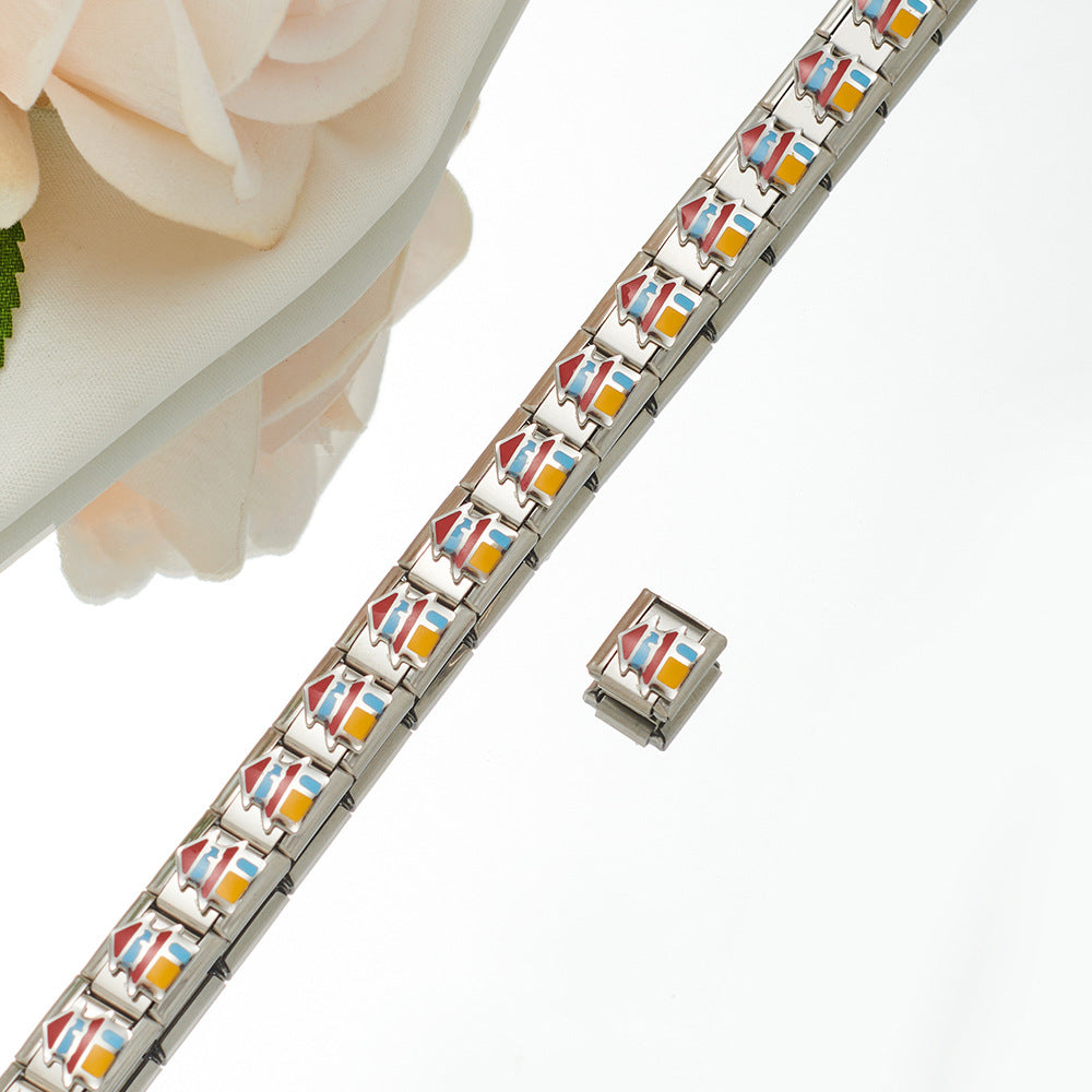 Stainless Steel Plated 18K Module Combination Bracelet