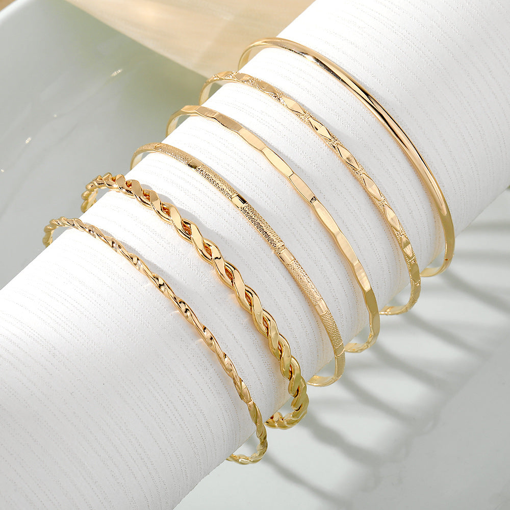 Brățară cu lanț de metal boem pentru femei Geometric Gold Culoare Groasă Link Link Link Bangle feminin Bijuterii de modă