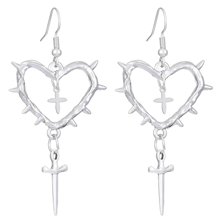 Fashion Handmade Thorn Cross Earrings For Women