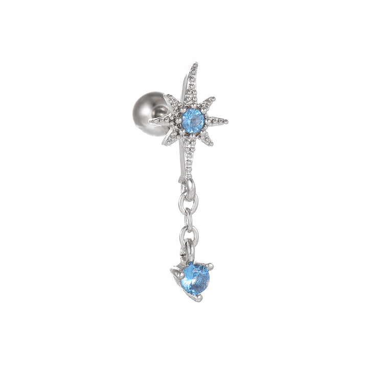 Fashion bijuterii piercing stele lună cubic zirconia din oțel inoxidabil Pandantiv cartilaj cercei cu cerc de cerc