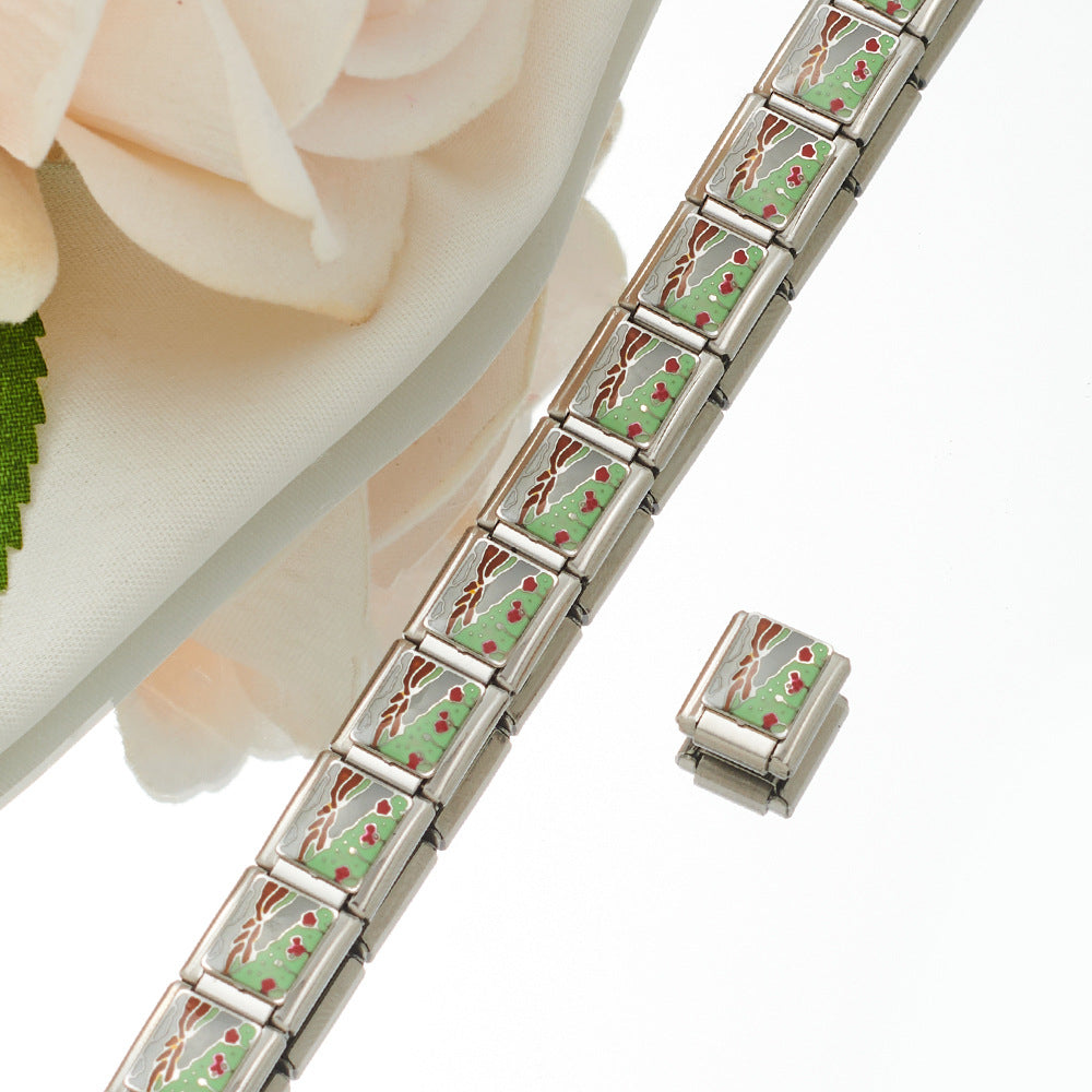 Stainless Steel Plated 18K Module Combination Bracelet