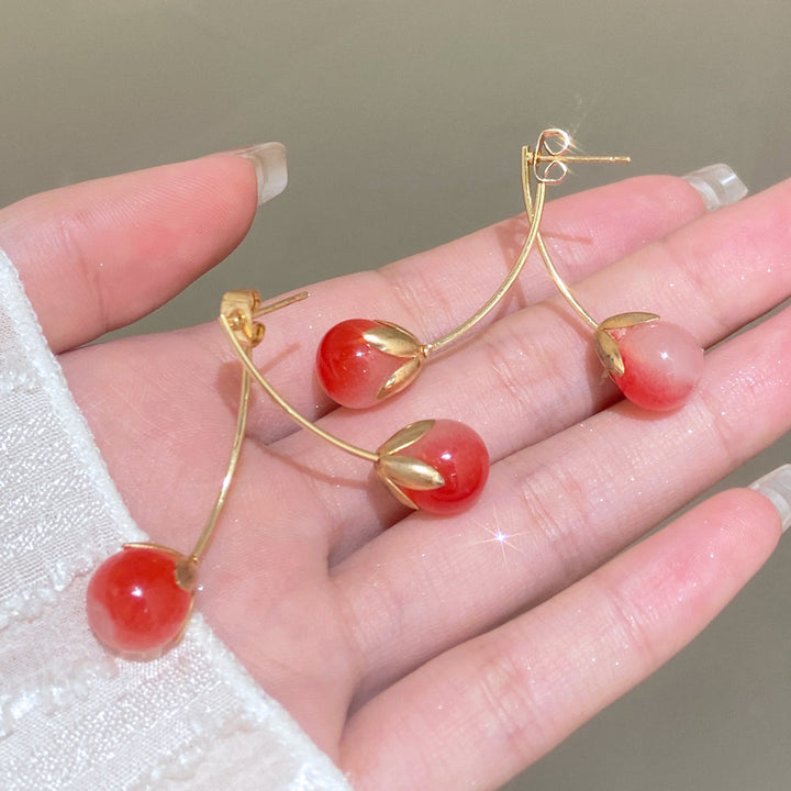 Fashion Cherry Earrings Female Sweet