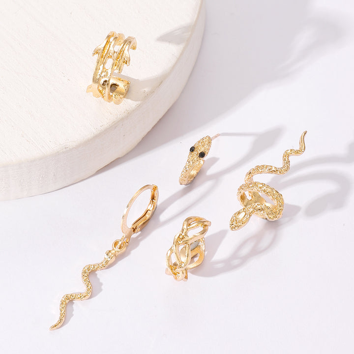 Fashion Simple Snake Leaf Five-piece Ear Clip