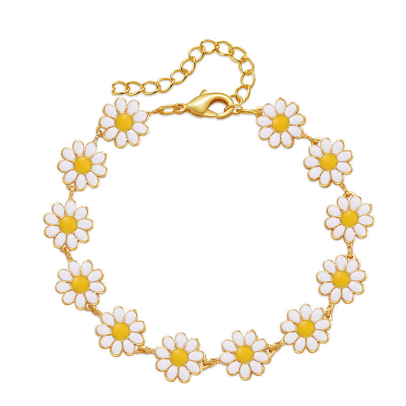 Colorful Oil Necklace Little Flower Bracelet Female Fashion