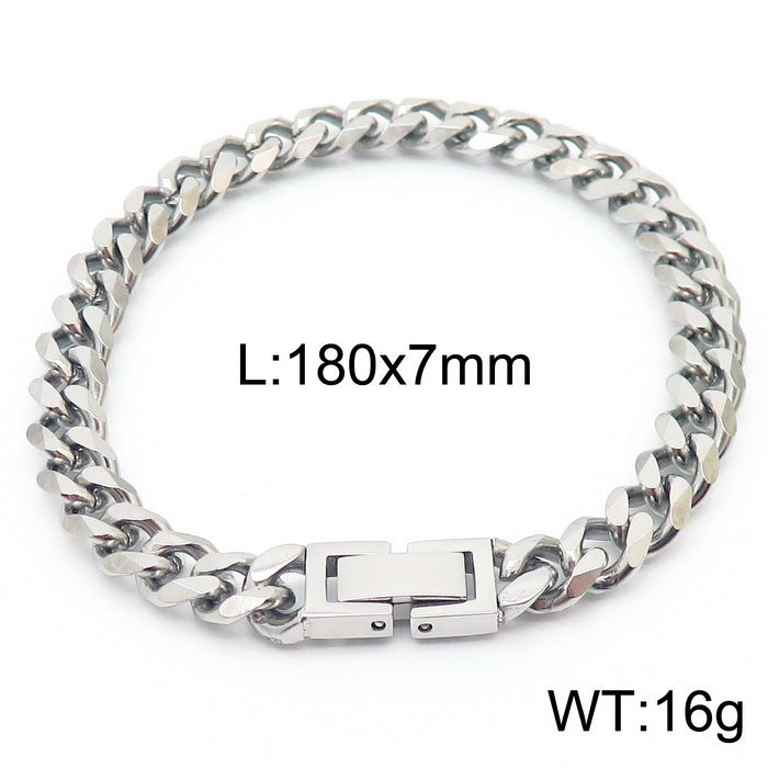 Cuban Link Chain Trimming Chain Jewelry Buckle Titanium Steel Bracelet