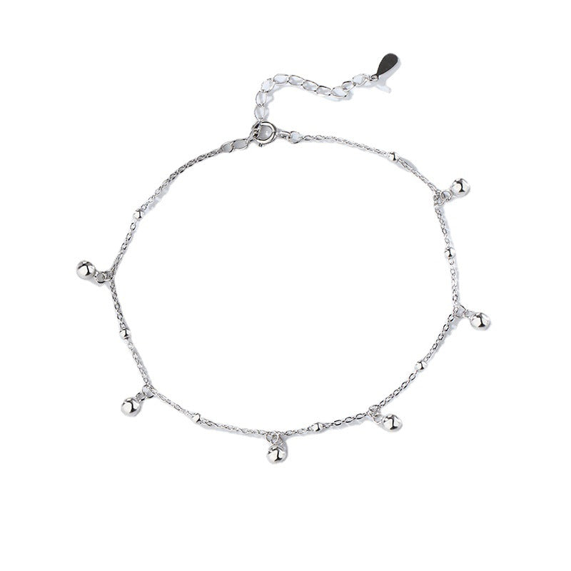 S925 Sterling Silver Round Beads Gleznă pentru femei lucioase și simple