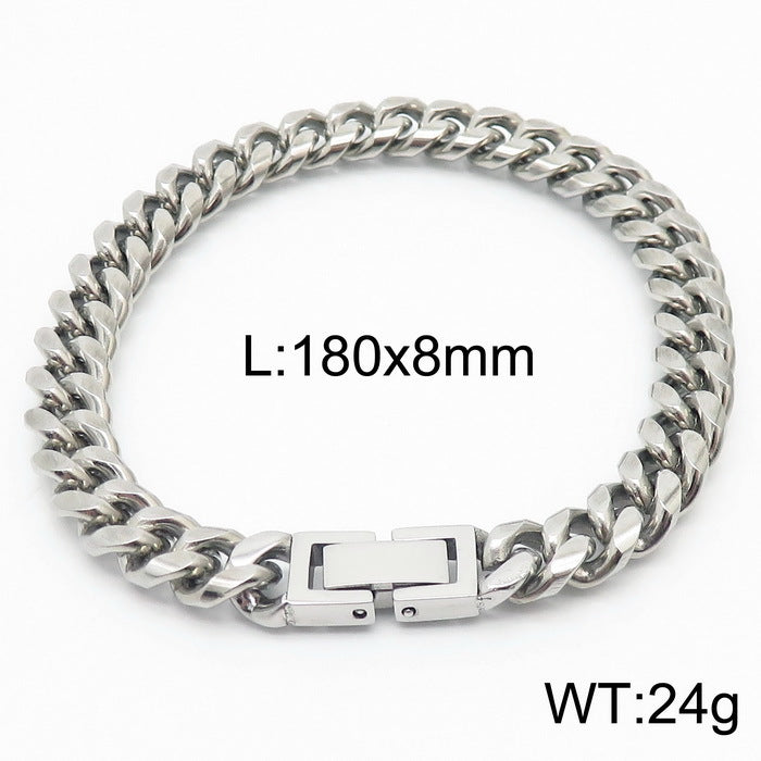 Cuban Link Chain Trimming Chain Jewelry Buckle Titanium Steel Bracelet