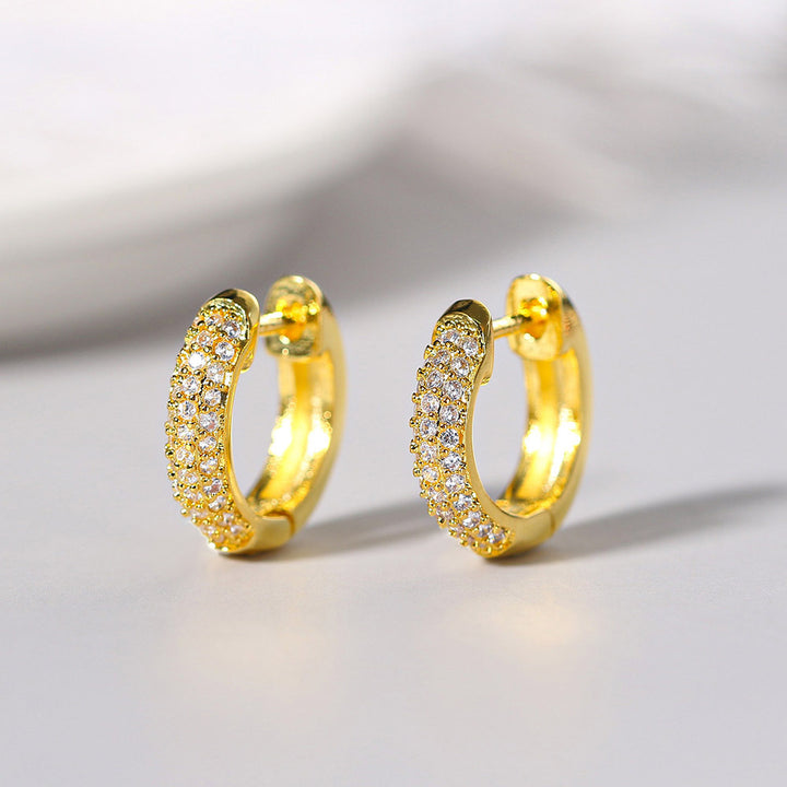 Micro Inlaid Zircon Ear Clip Gold-plated Full Diamond