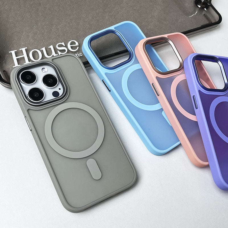 Frosted Magnetic Suction Large Hole Drop-resistant Phone Case