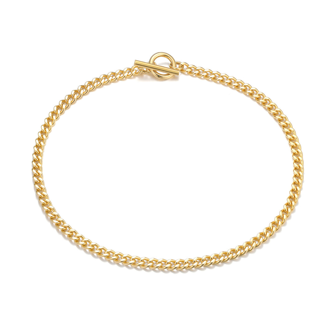 Stainless Steel Grinding Chain Necklace Gold Women's Clavicle Chain