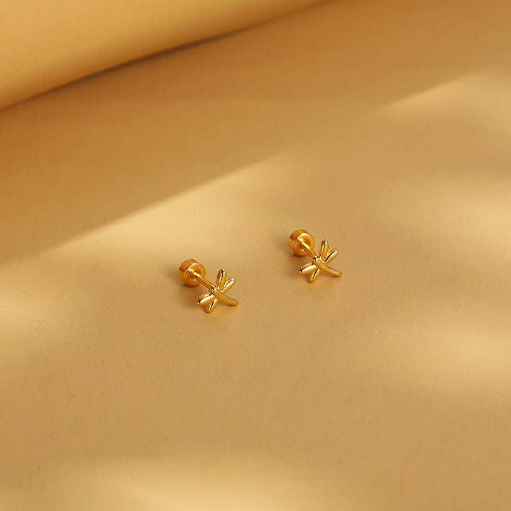 Thread Cute Dragonfly Three-dimensional Ear Studs