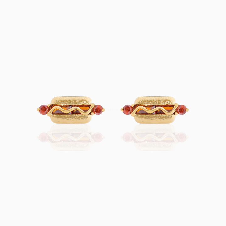 18K Real Gold Color-preserving Fruit Hamburger Series Ear Studs