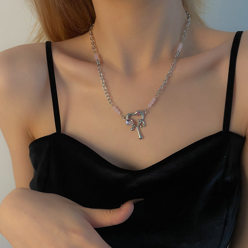 Hollow Heart-shaped Multi-part Necklace Female Niche