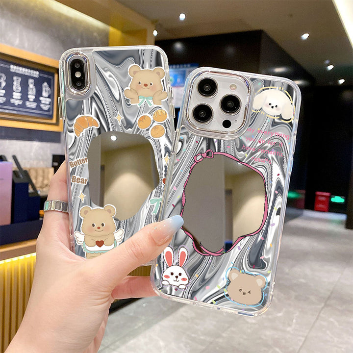 Pet Mirror Phone Case Cute Rabbit Protective Cover