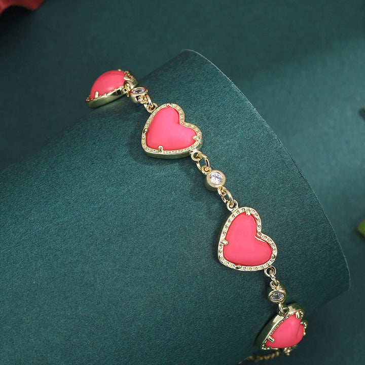 Fashion Geometry Pattern Heart Bracelet Women