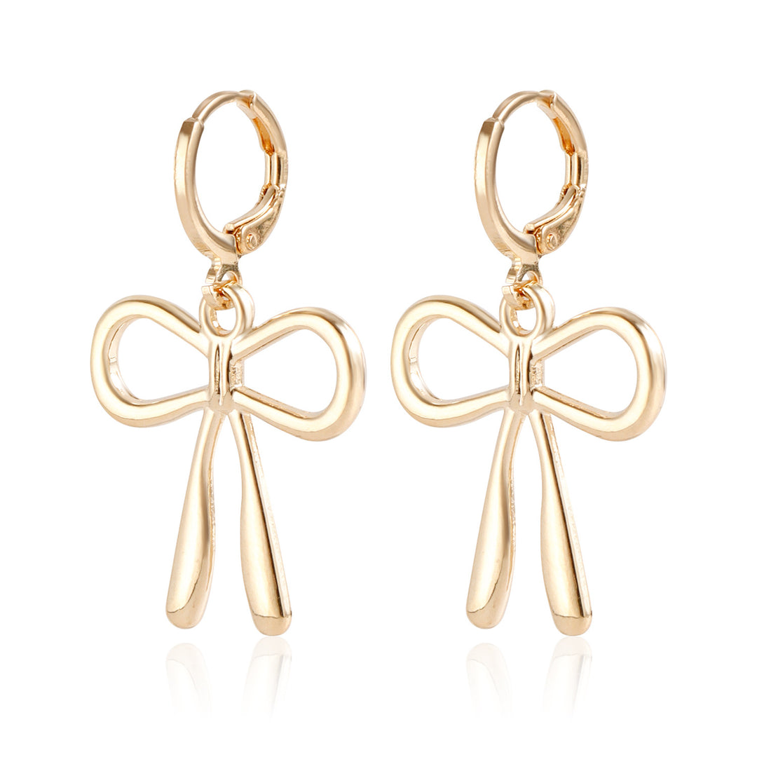 Geometric Bow Metal Earrings For Women