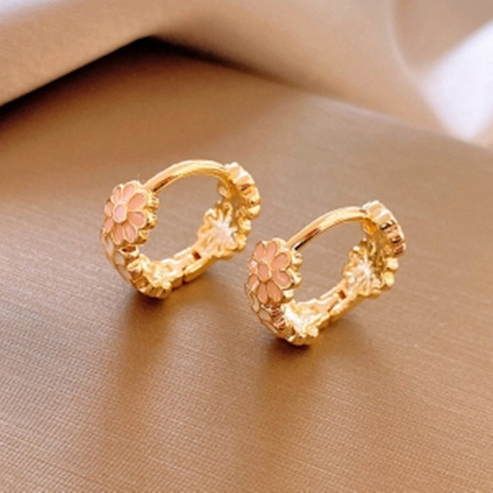 Sweet Oil-spot Glaze Flowers Ear Clip Minority Fashion