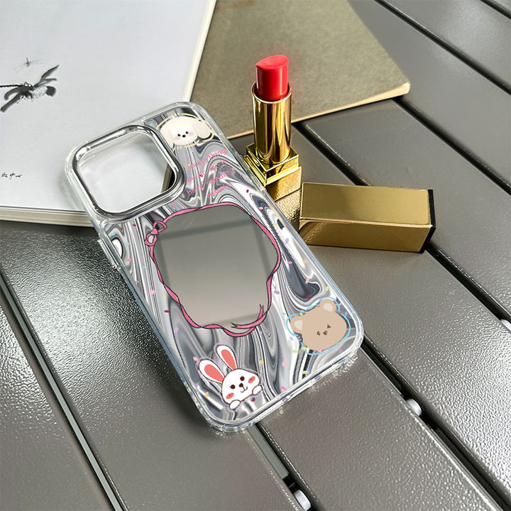 Pet Mirror Phone Case Cute Rabbit Protective Cover