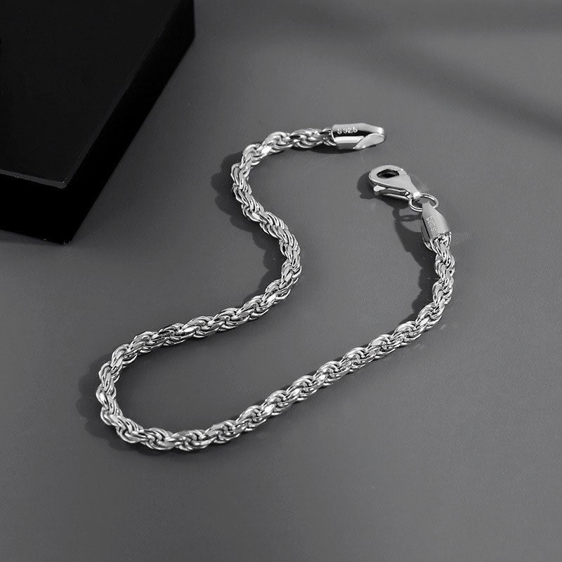 Original Cuban Hip Hop Hemp Flowers Chain Hiphop Trendy Men's Non-fading Titanium Steel