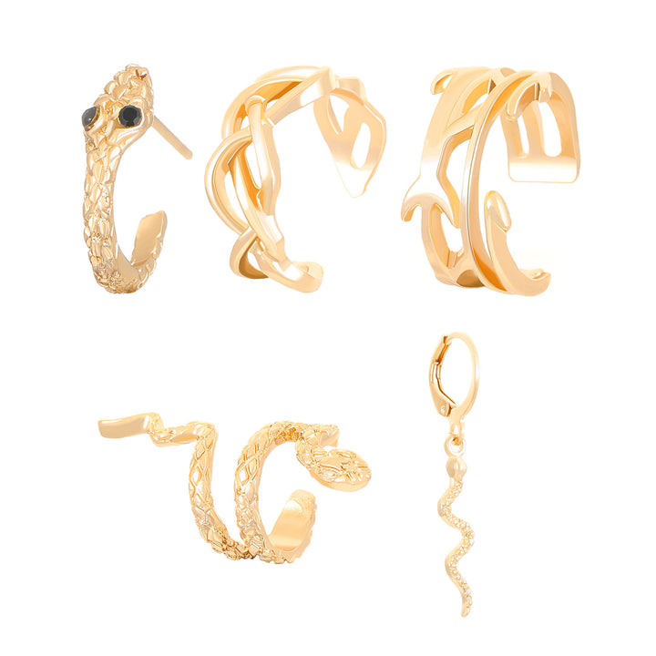 Fashion Simple Snake Leaf Five-piece Ear Clip