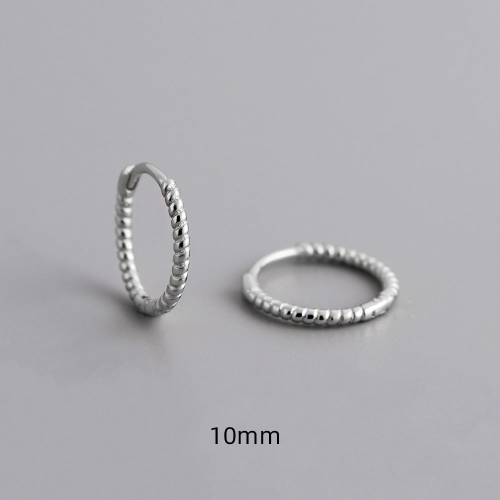 Twist Twisted String Shape Ear Ring Sterling Silver