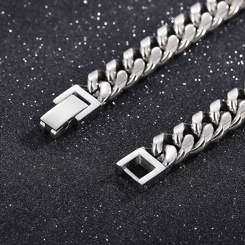 Cuban Link Chain Trimming Chain Jewelry Buckle Titanium Steel Bracelet