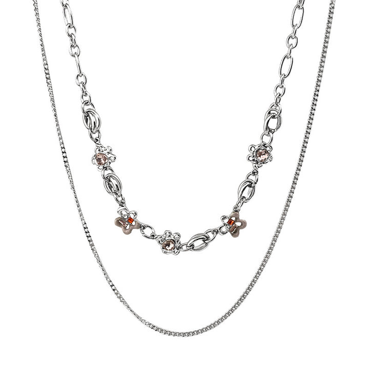 Special-interest Design Flower Double-layer Necklace