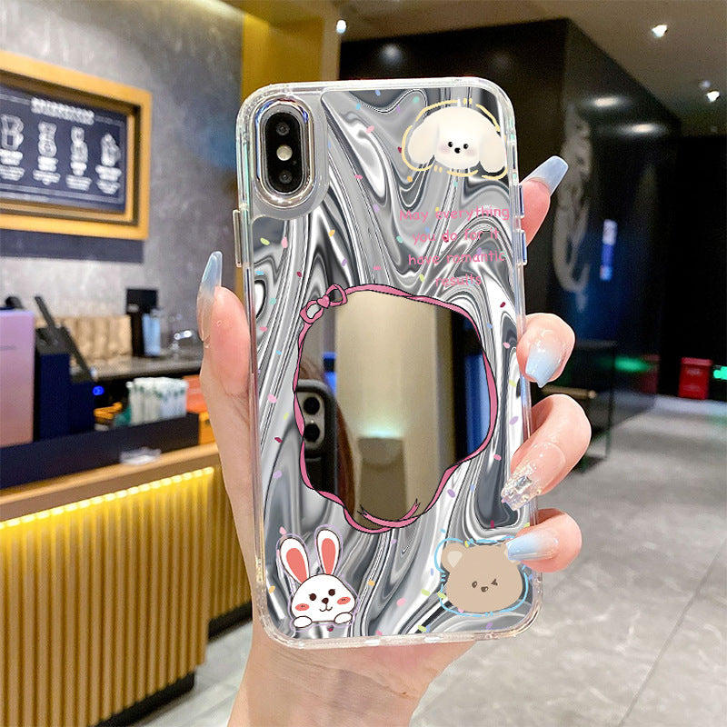 Pet Mirror Phone Case Cute Rabbit Protective Cover