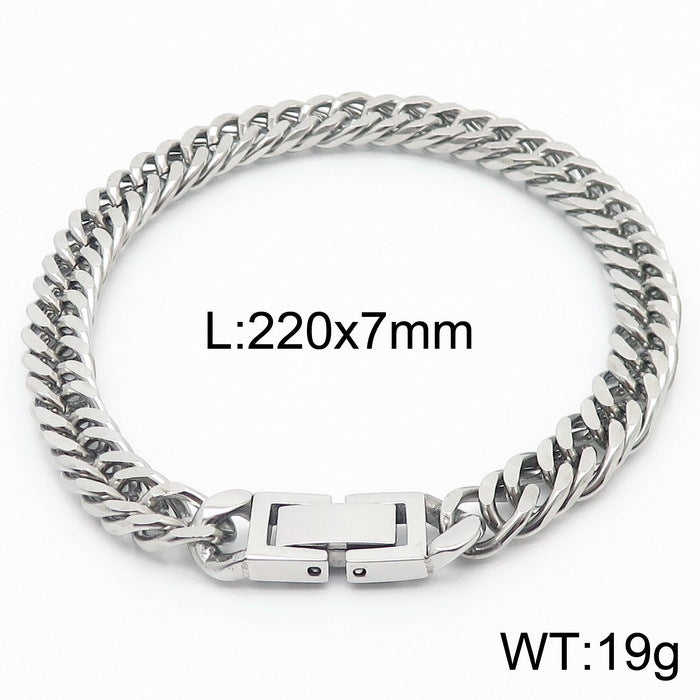 Cuban Link Chain Trimming Chain Jewelry Buckle Titanium Steel Bracelet