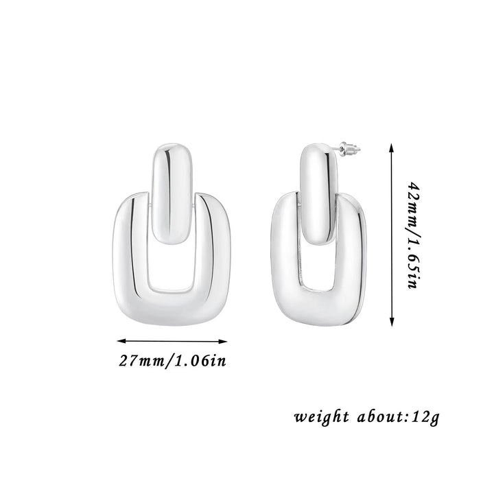 Exaggerated Irregular Geometric Square Ear Studs Fashion