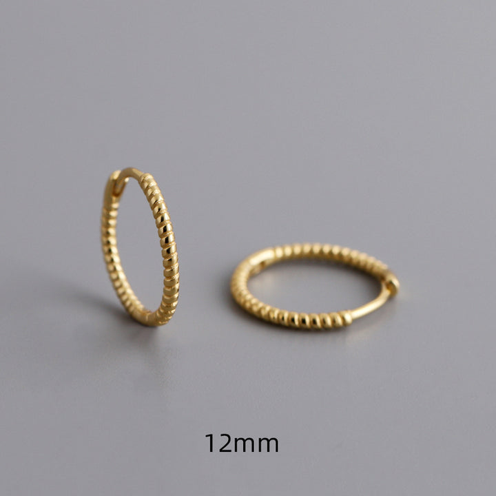 Twist Twisted String Shape Ear Ring Sterling Silver